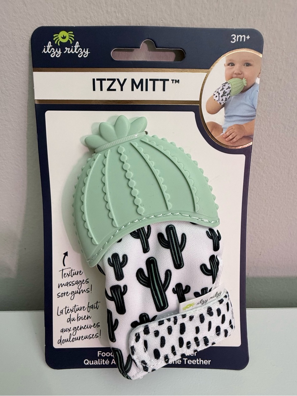 NEW Itzy Ritzy Itzy Mitt Infant Teething Mitten Silicone Baby Teether Cactus